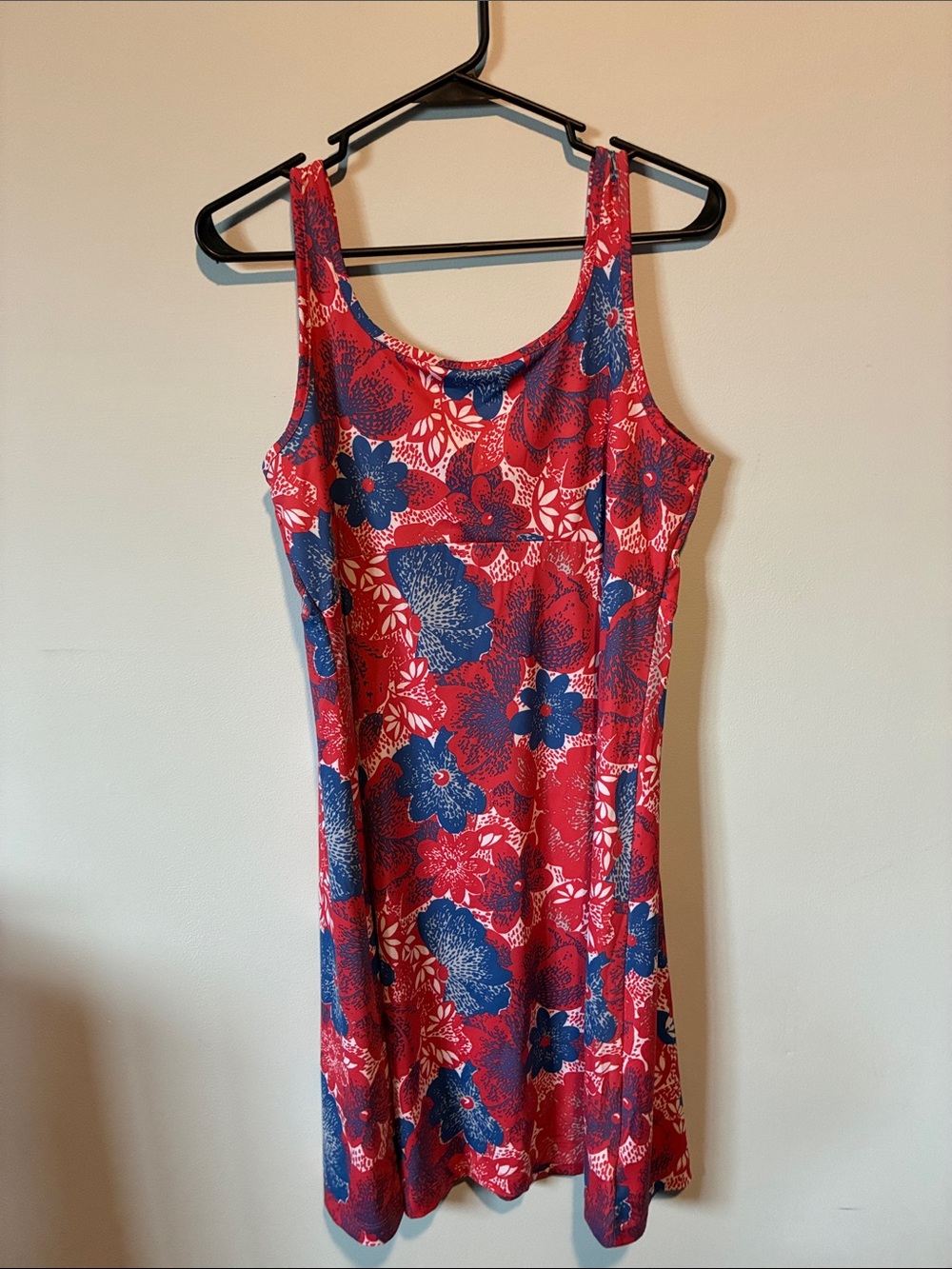 Columbia dark coral Floral Mini Dress with Blue Accents